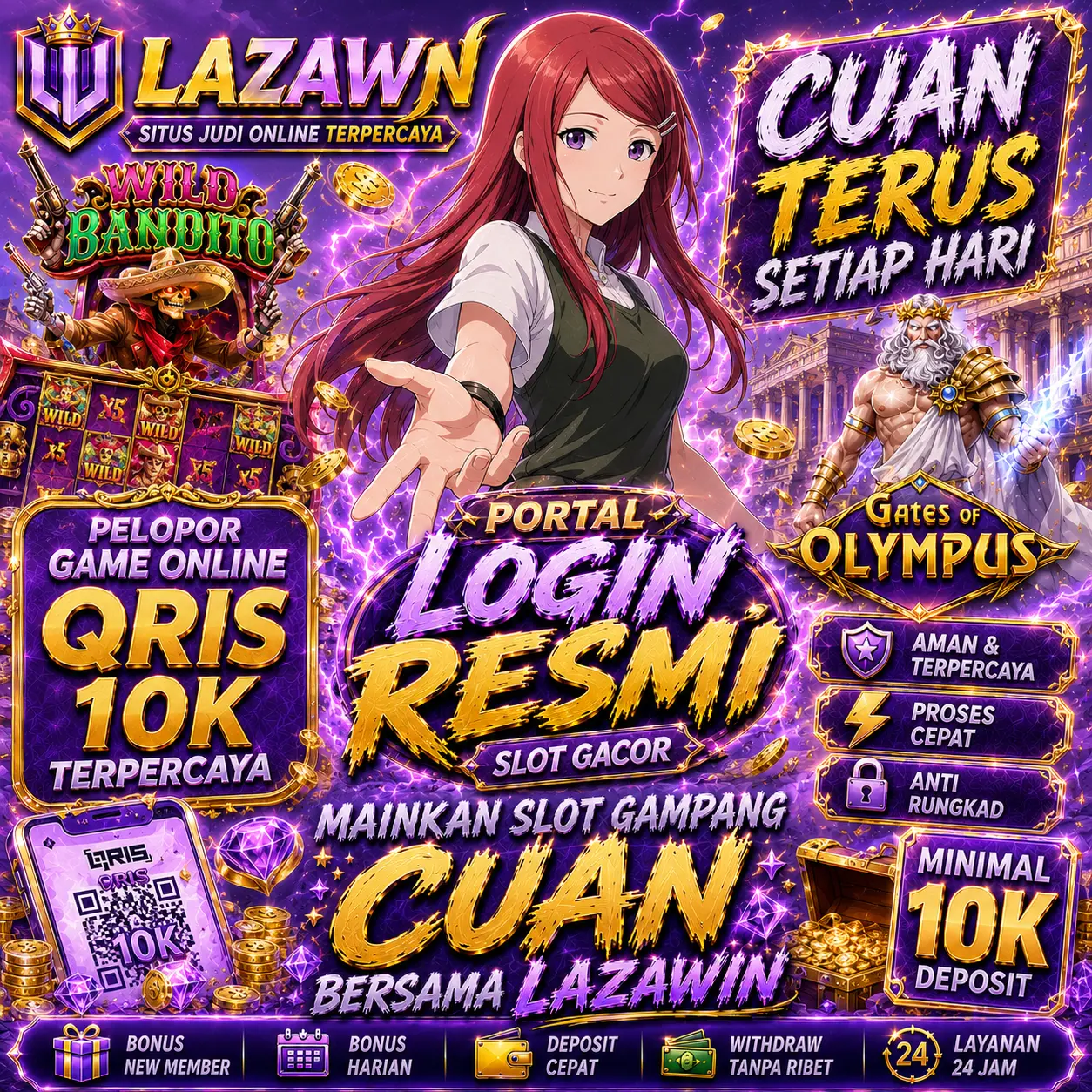 LAZAWIN Platform Game Online QRIS 10k Terpercaya - Stabil dan Anti Lag